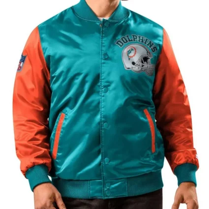Miami Dolphins Locker Room Throwback Satin Jacket