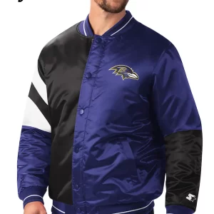 Baltimore Ravens Full-Snap Varsity Satin Jacket