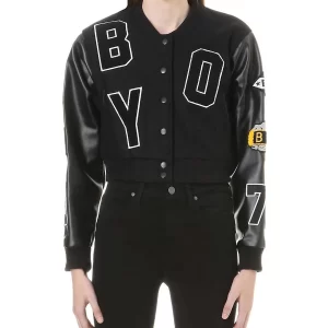 Boy London Black Crop Letterman Jacket