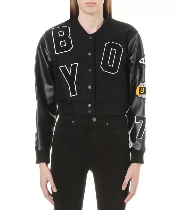 Boy London Black Crop Letterman Jacket