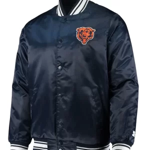 Chicago Bears Locker Room Bomber Satin Blue Jacket