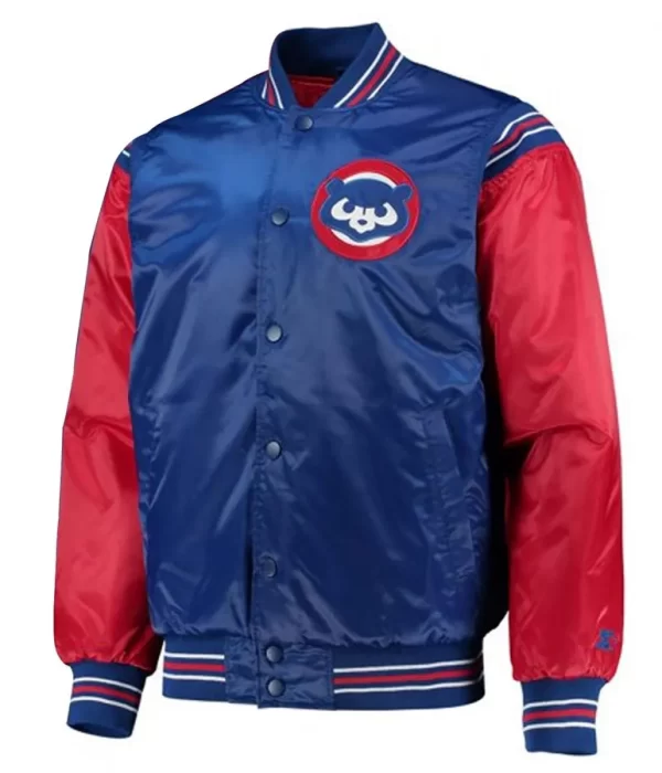 Chicago Cubs Starter Royal Blue and Red Satin Jacket