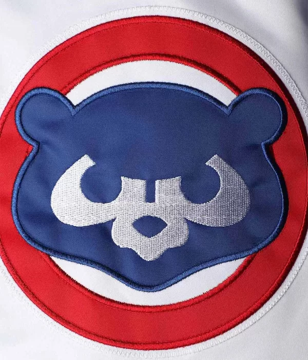 Varsity Chicago Cubs Satin Royal Blue and White Jacket logo
