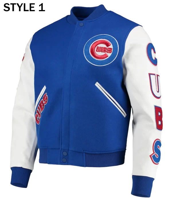 Varsity Chicago White and Royal Blue Cubs Jacket