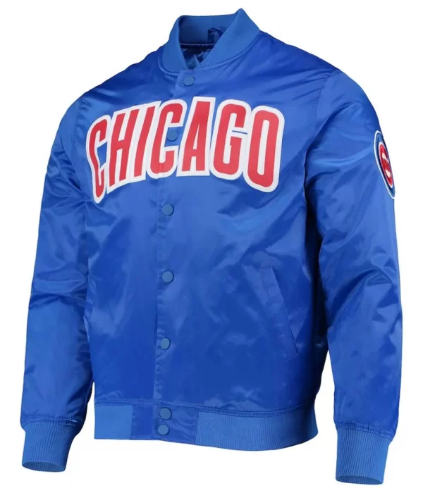 Chicago Cubs Wordmark Royal Blue Satin Jacket