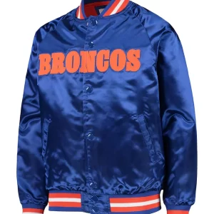 Bomber Denver Broncos Royal Blue Satin Jacket