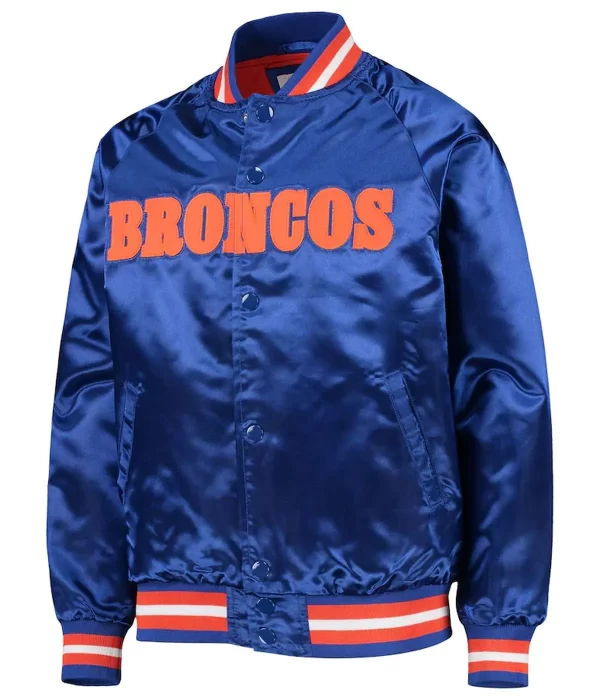 Bomber Denver Broncos Royal Blue Satin Jacket