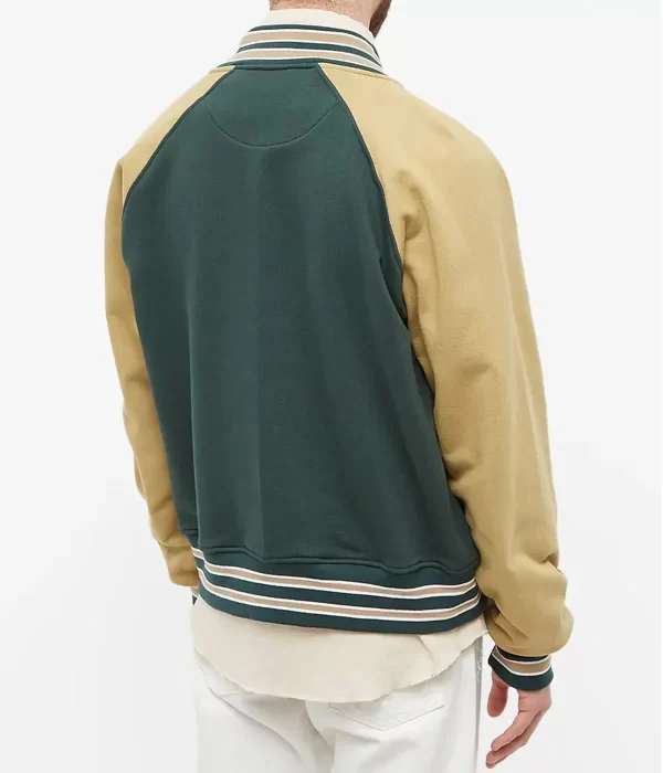 Mild Old-School Style Full Snap Varsity Jacket back