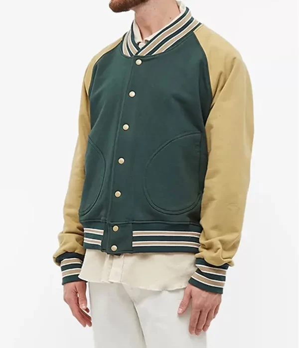 Mild Old-School Style Full Snap Varsity Jacket side