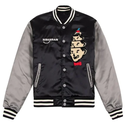 Ice Cream Hoodini Satin Bomber Jacket black