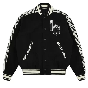 Zebra BBC Wool Varsity Black Jacket