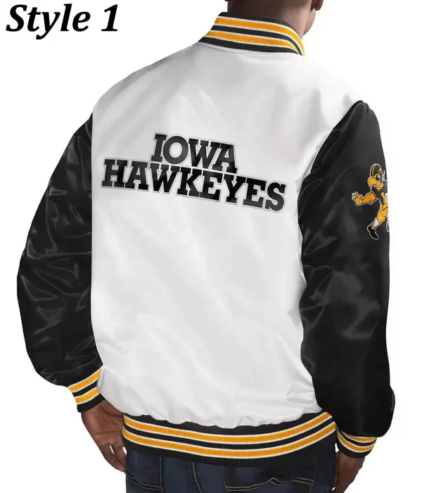 Iowa Hawkeyes Full-Button Black Jacket back