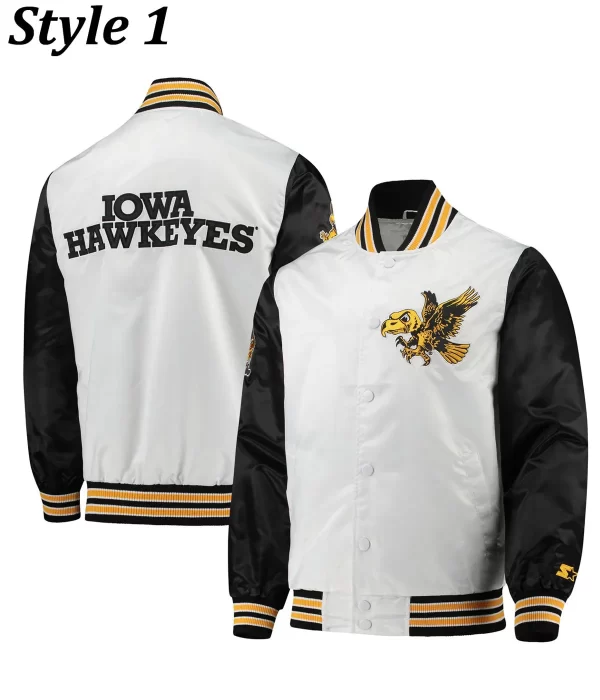 Iowa Hawkeyes Full-Button Satin Jacket double