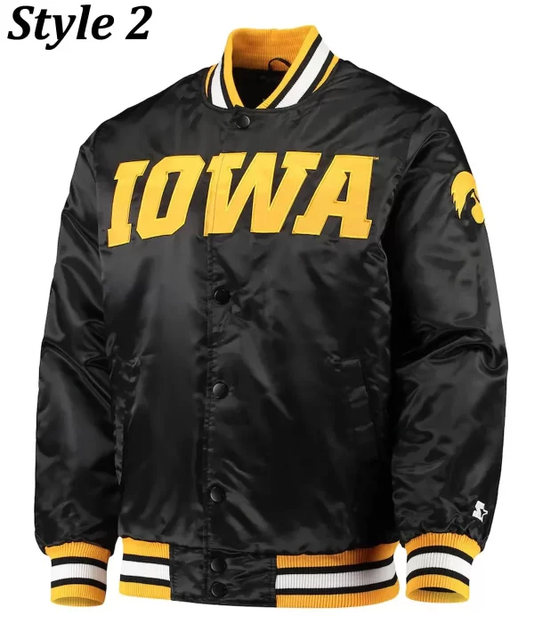 Iowa Hawkeyes Full-Button Satin Jacket