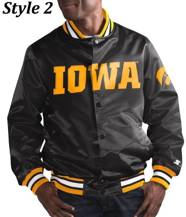 Iowa Hawkeyes Full-Button Satin Jacket man