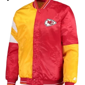 Kansas City Chiefs Red and Yellow Satin Varsity Jacket