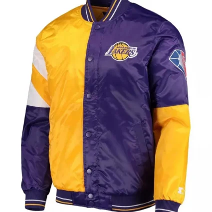 LA Lakers 75th Anniversary Leader Block Satin Jacket