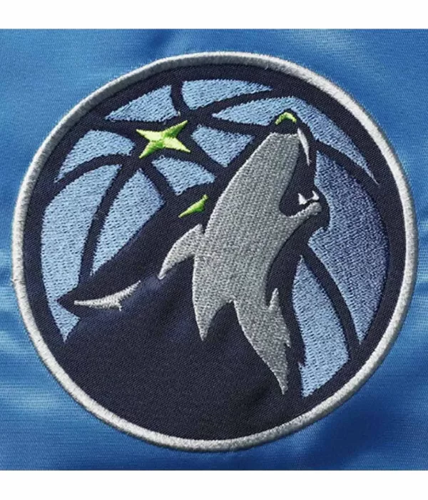 75th Anniversary Minnesota Timberwolves Leader satin Jacket logo