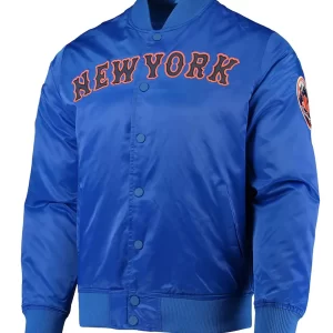 New York Mets Full-Snap Satin Royal Blue Jacket