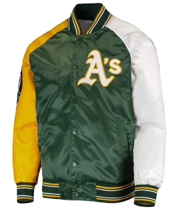 Oakland Athletics Reliever Satin Varsity Jacket