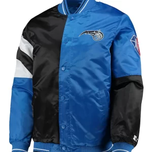 Orlando Magic Varsity Black and Blue Satin Jacket