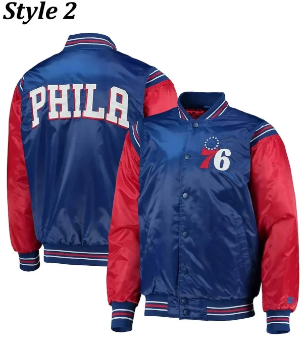 Renegade Philadelphia 76ers Full-Snap Satin Fabric Jackets