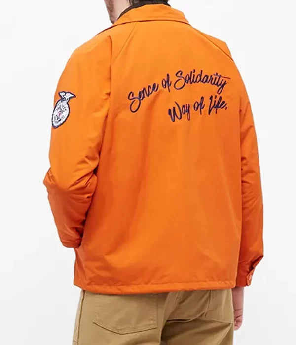 Rats Coach Full-Snap Orange Jacket bacl