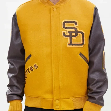 Logo San Diego Padres Full-Zip Varsity Orange/Yellow Jacket