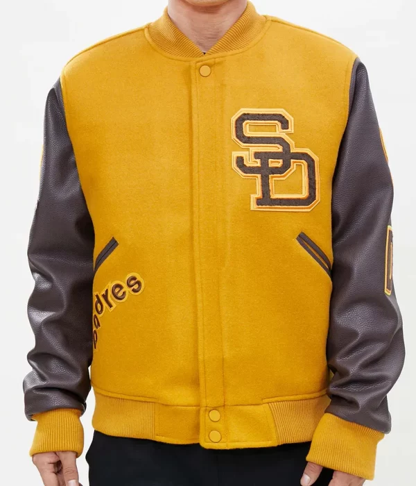 Logo San Diego Padres Full-Zip Varsity Orange/Yellow Jacket