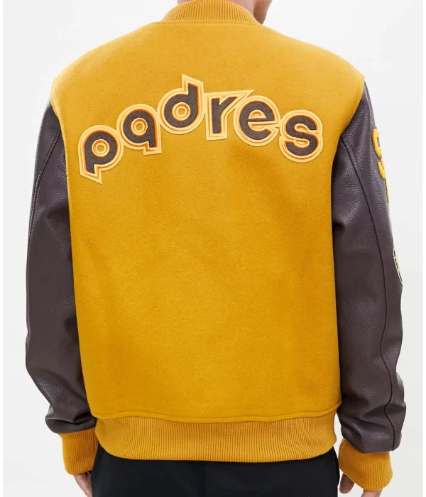 Logo San Diego Padres Full-Zip Varsity Orange/Yellow Jacket back