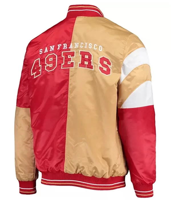 San Francisco 49ers 85 George Kittle Varsity Satin Jacket back