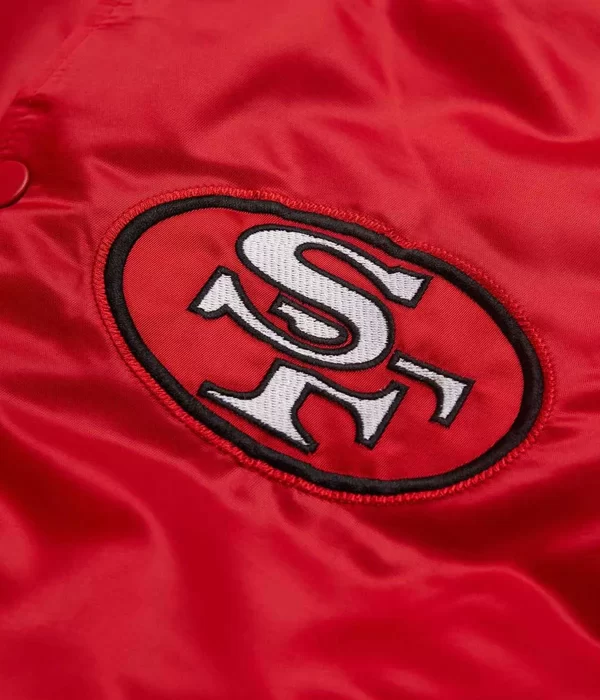 San Francisco 49ers Starter Red Bomber Jacket logo