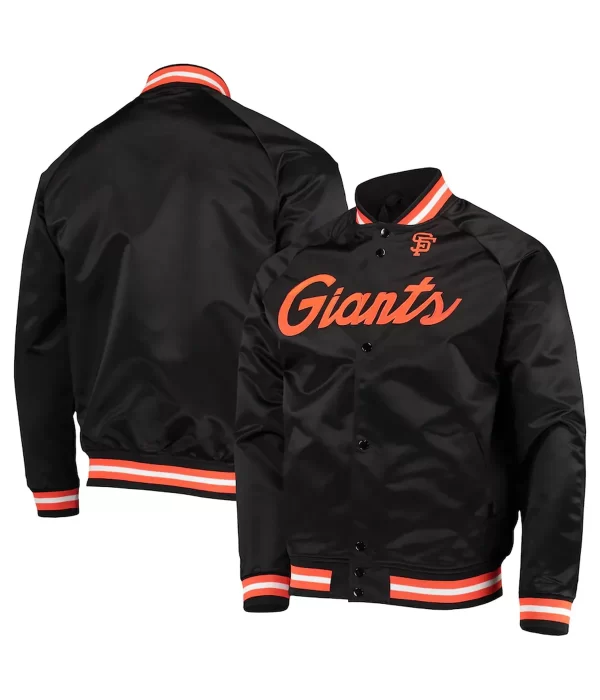 San Francisco Giants Full-Snap Satin Black Jacket