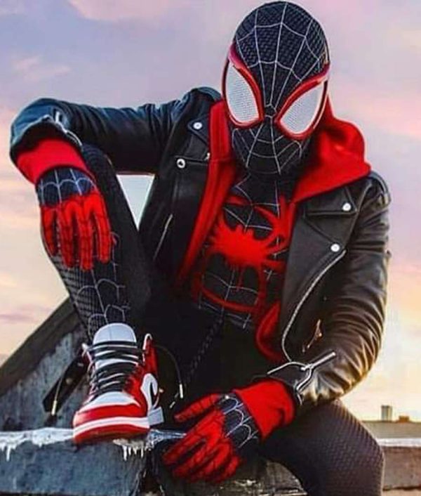 Spider‑Man Miles Morales Jacket Black with Red Hoodie