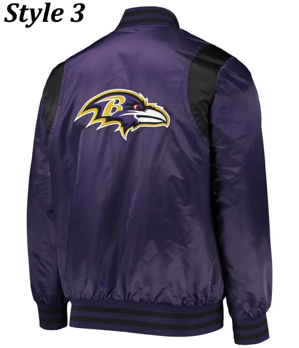 Varsity Baltimore Ravens Full-Snap Satin Jackets