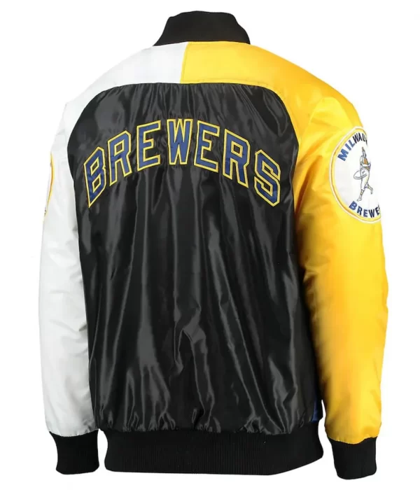 Milwaukee Brewers Tri-Color Satin Jacket back