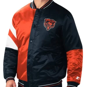 Chicago Bears Leader Navy/Orange Satin Jacket