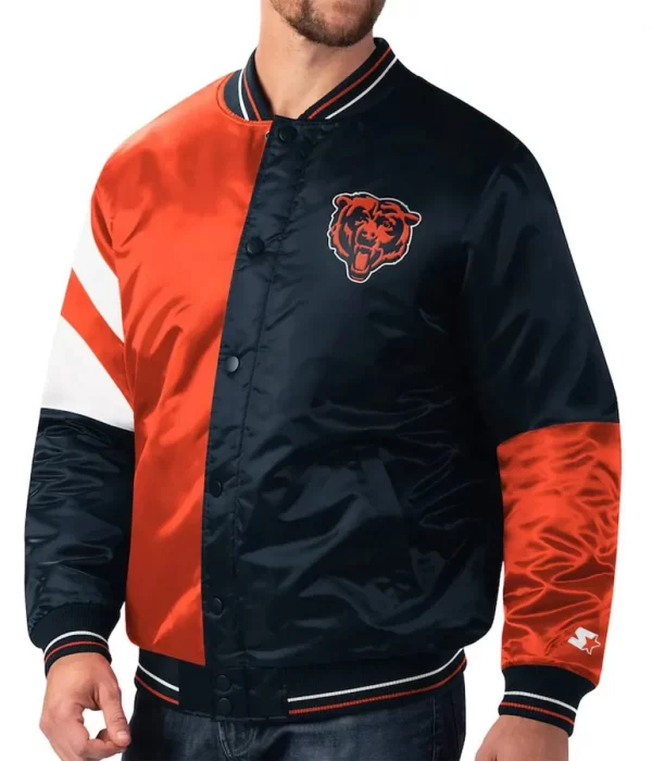 Chicago Bears Leader Navy/Orange Satin Jacket