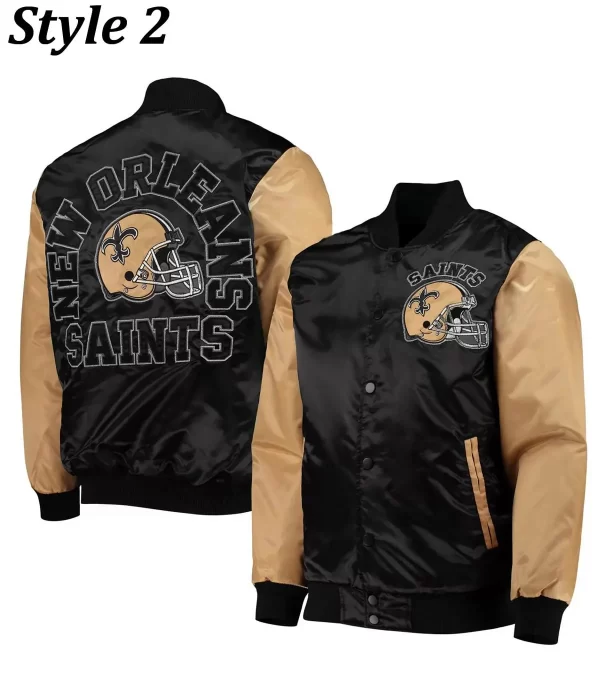 New Orleans Saints Throwback Varsity Brown and Black Jacket