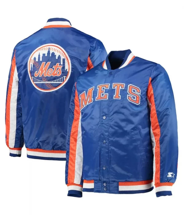 New York Mets The Ace Full-Snap Royal Blue Satin Jacket