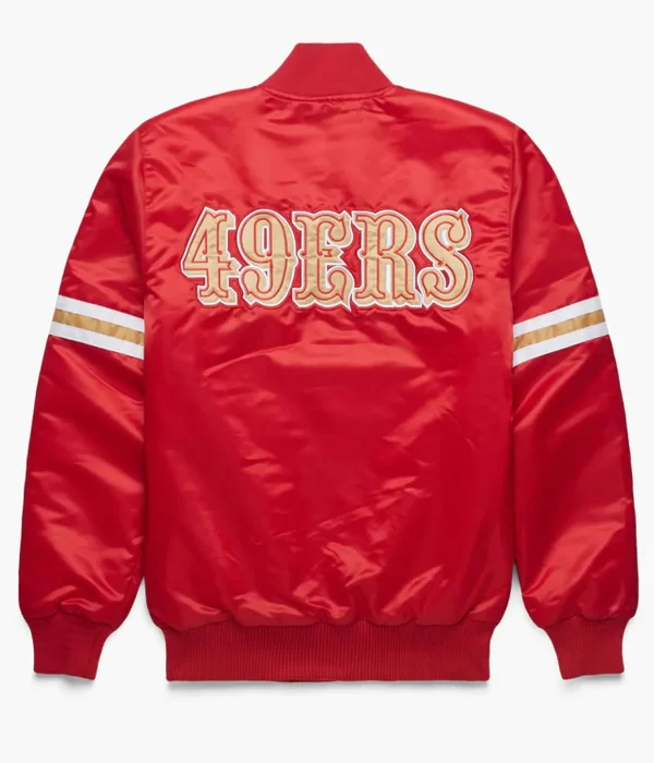 San Francisco 49ers Starter Red Bomber Jacket back