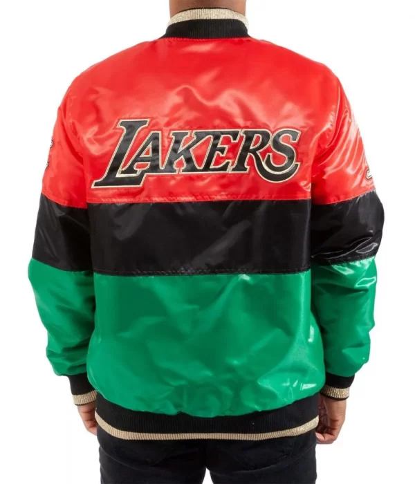 LA Lakers Satin Color Block Jacket back