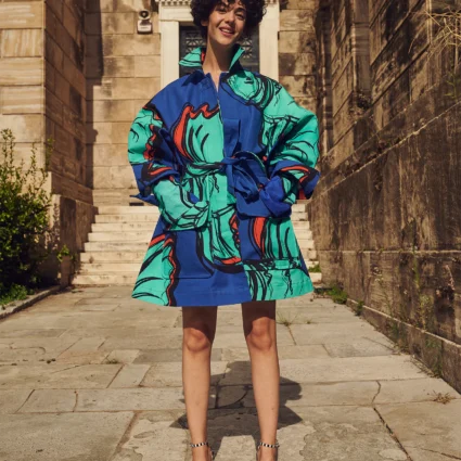 Emily In Paris Orange and Blue Jacket