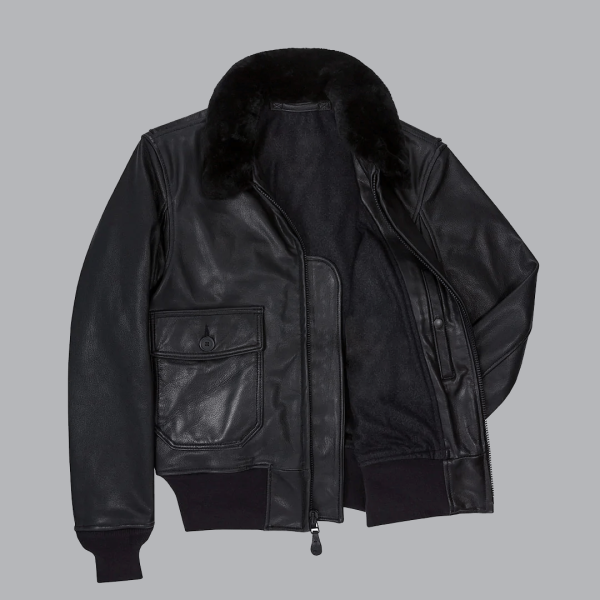 G-1 Flight Bomber Black Leather Jacket
