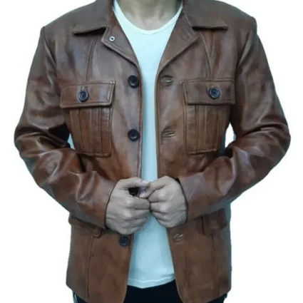 Russell Adler Call of Duty Black Ops Brown Leather Blazer