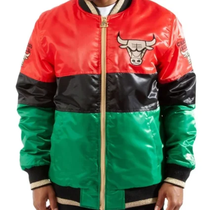 Chicago Bulls Color Block Satin Jacket