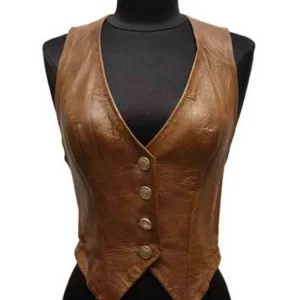 Catherine Bach The Dukes of Hazzard Brown Leather Vest