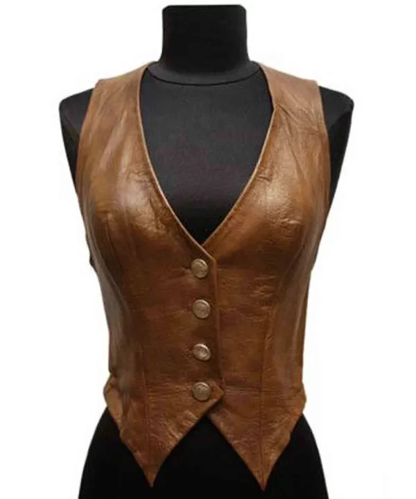 Catherine Bach The Dukes of Hazzard Brown Leather Vest