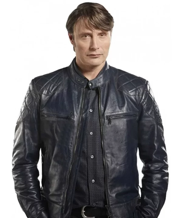 Hannibal Lecter Motorcycle Black Leather Jacket - Image 2