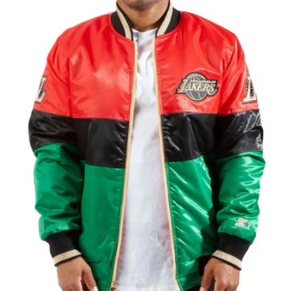 LA Lakers Satin Color Block Jacket